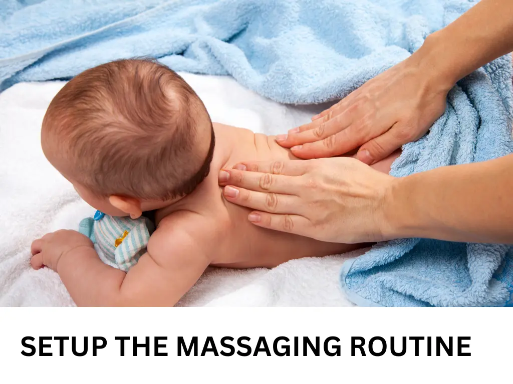 Newborn baby enjoying a soothing massage from mom